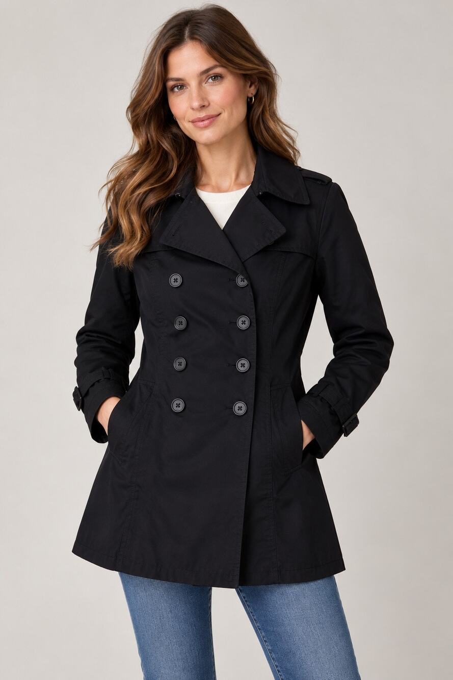 Banana Republic Double-Breasted Trench Coat Size XXS Petite